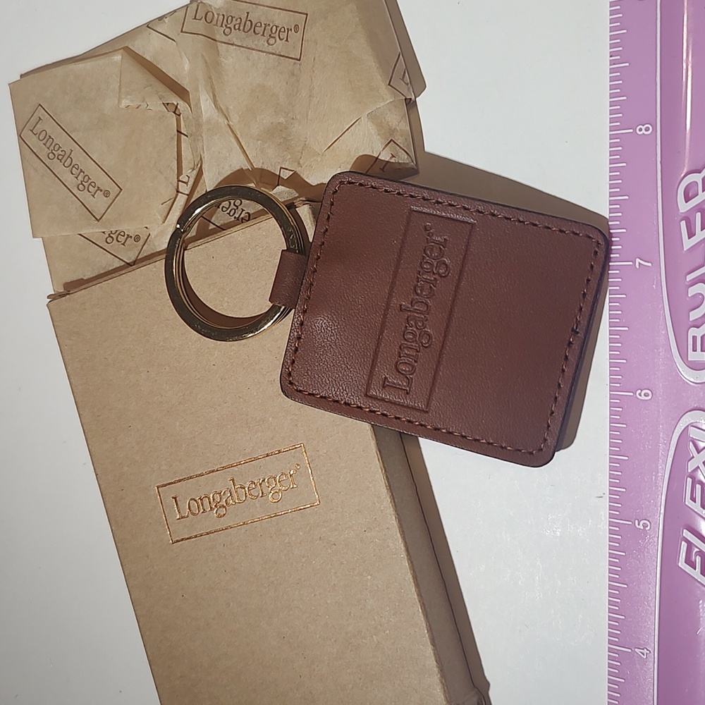 Longaberger Brown Leather Key Chain